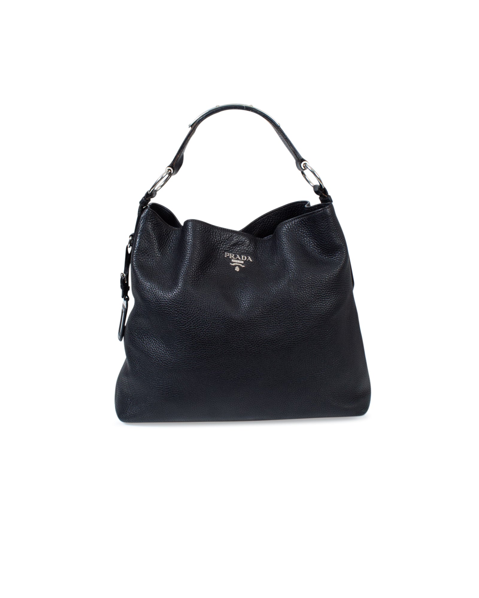 PRADA, Black Leather Shoulder Bag