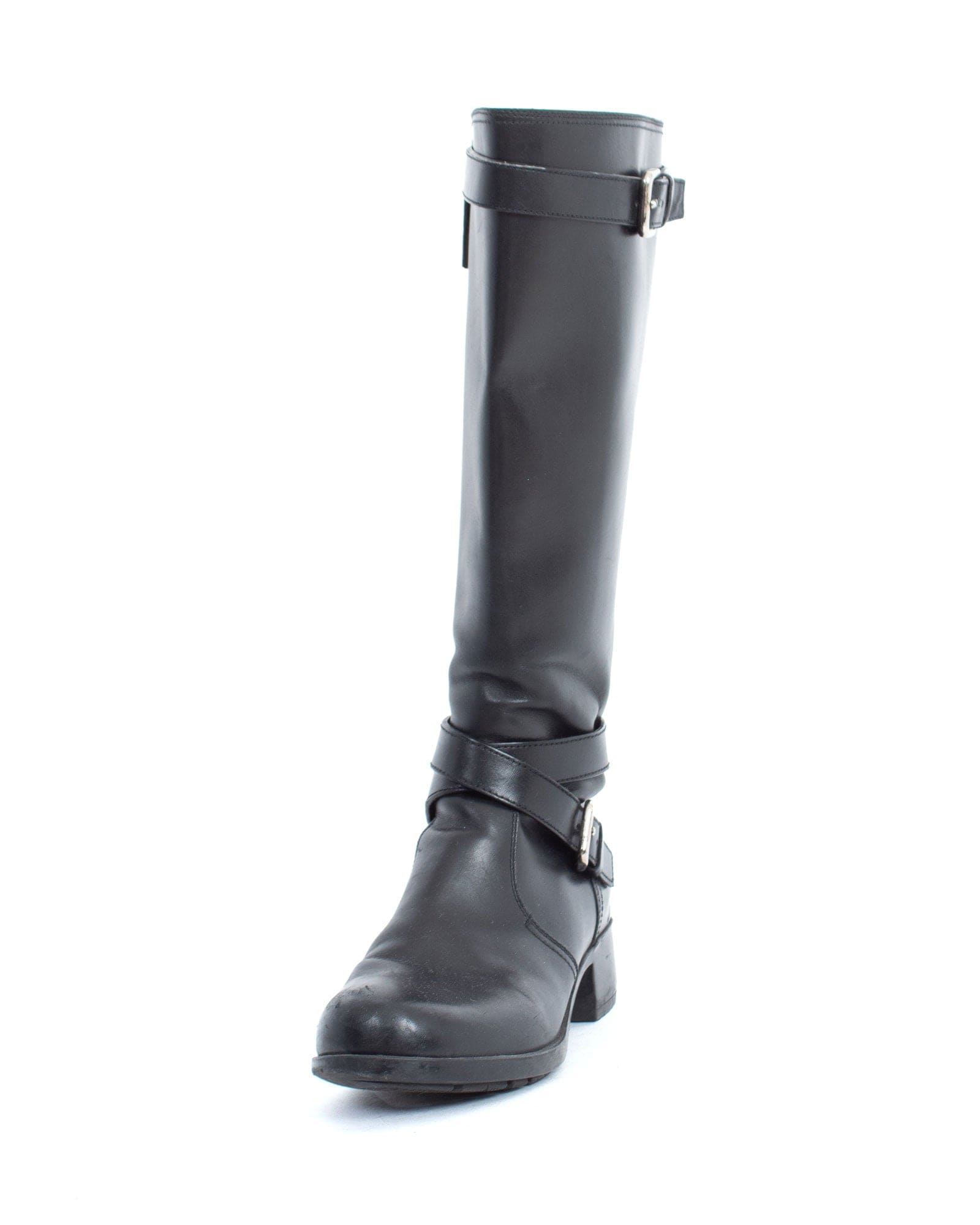 PRADA, Black Mid-Calf Boots