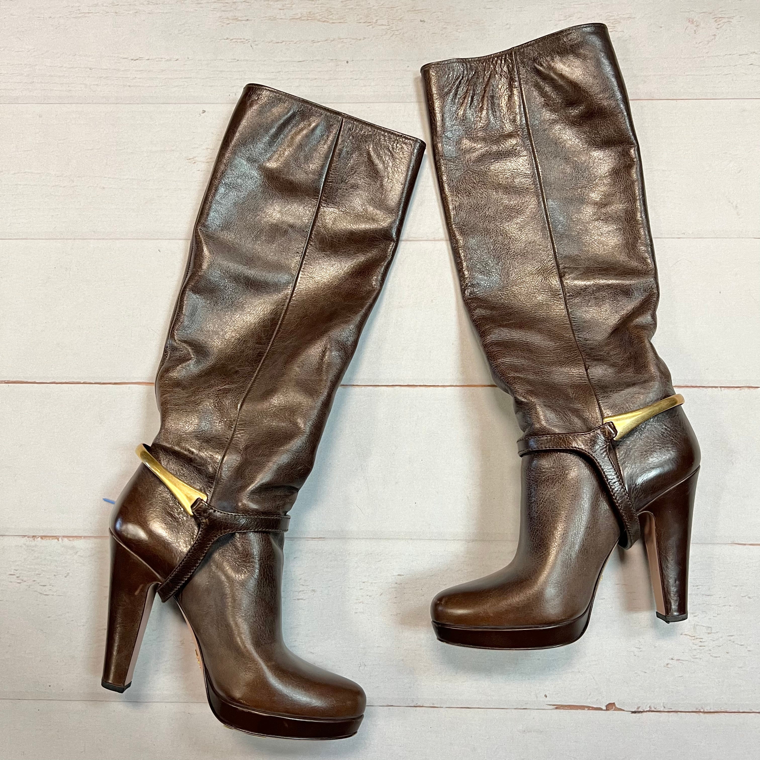 Clothes Mentor Springfield, Pennsylvania, Boots Luxury Designer By Prada  Size: 8