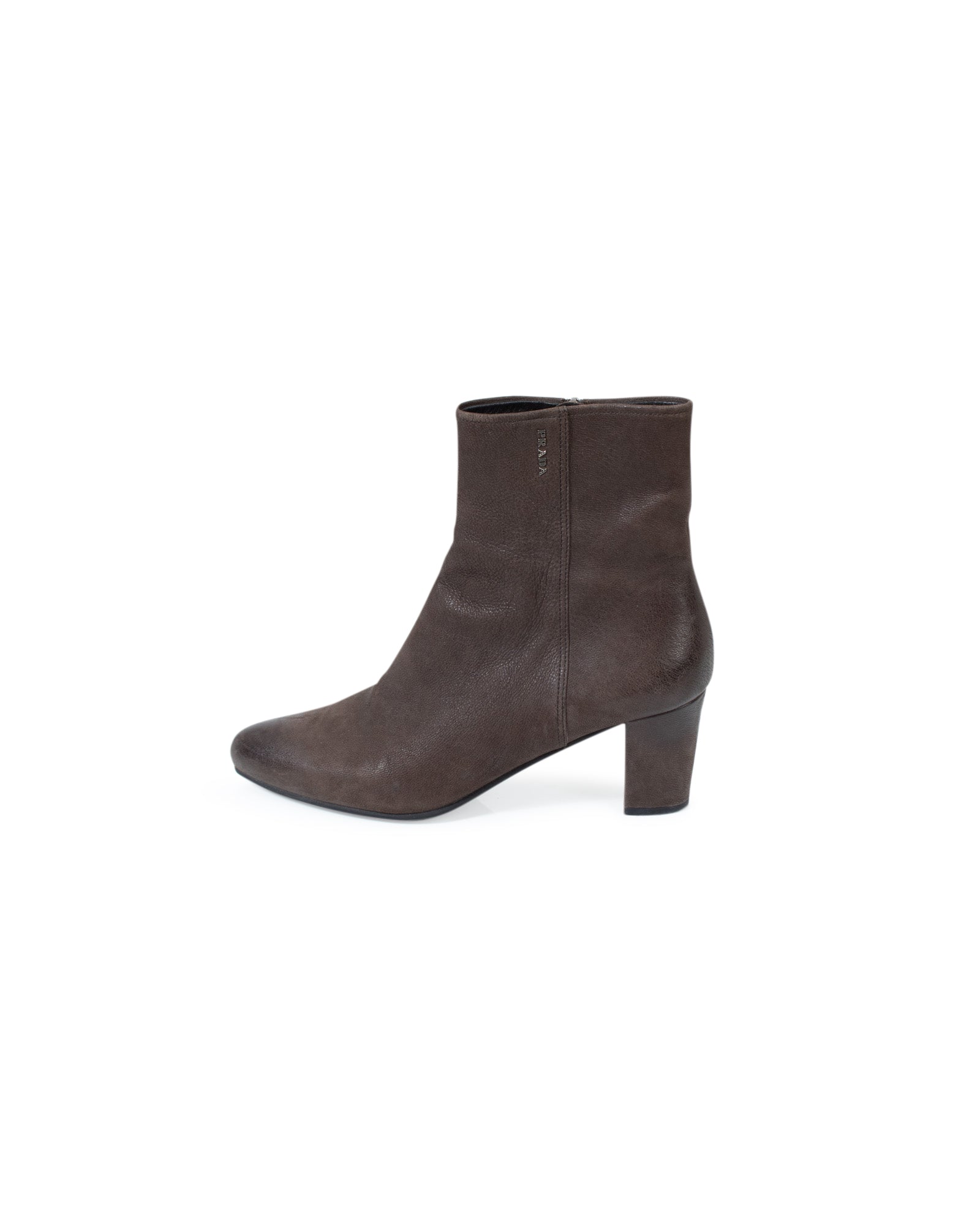 PRADA, Brown Pointed Toe Ankle Boots