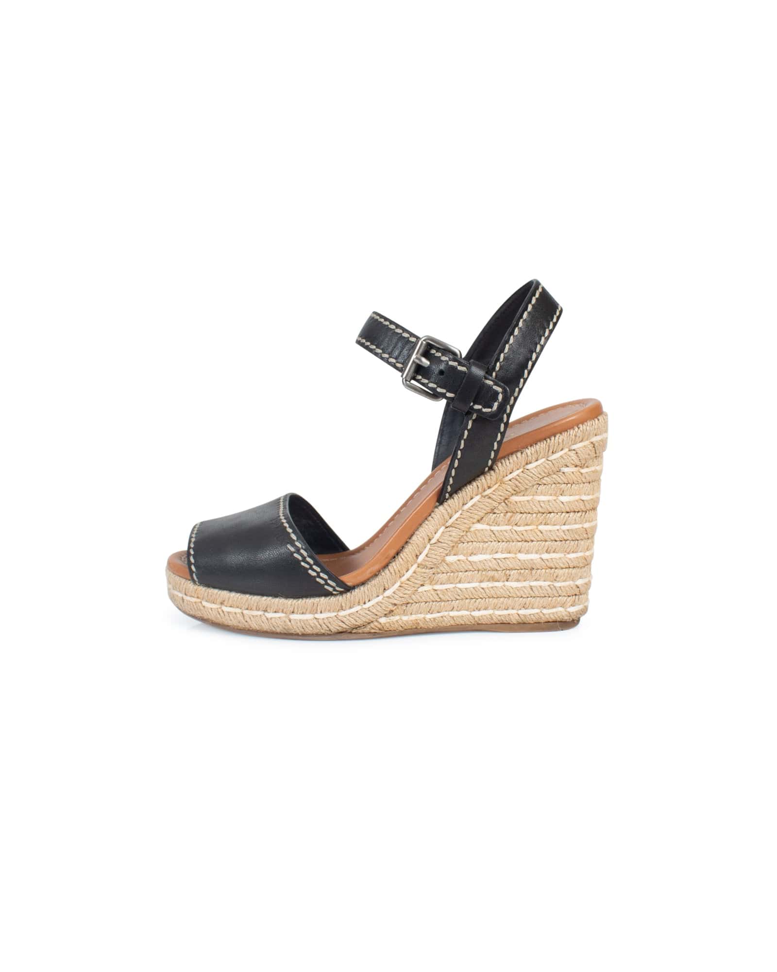 PRADA, Espadrilles Leather Wedges