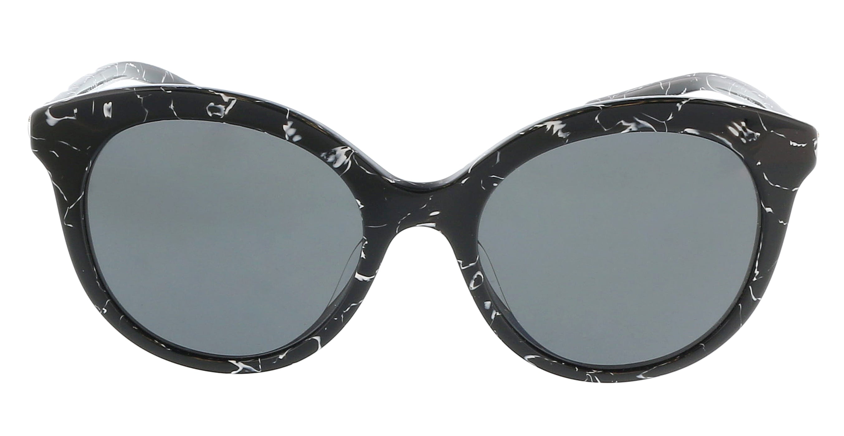 VPID-10019, Prada 0PR 02YSF 03Y5S0 Black Marble Round Full Rim Sunglasses