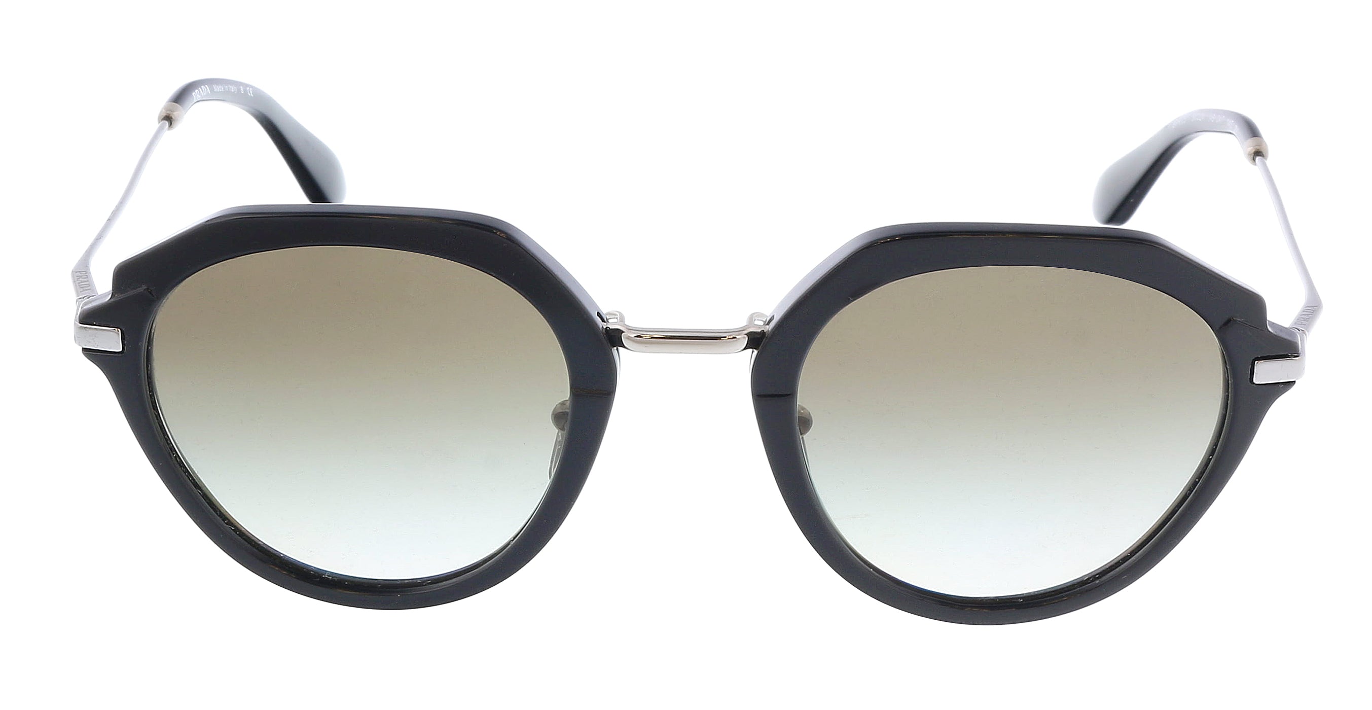 VPID-10019, Prada 0PR 05YS 1AB0A7 Black Round Full Rim Sunglasses