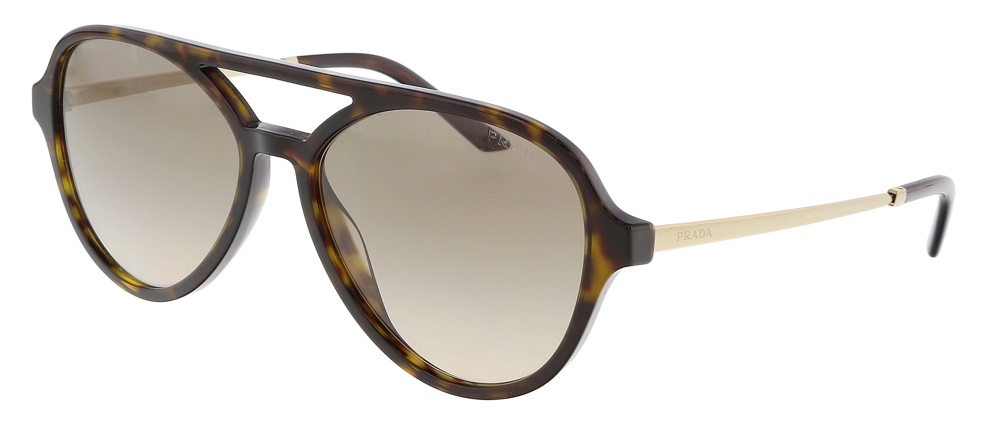 VPID-10019, Prada 0PR 13WS 2AU3D057 Aviator Full Rim Havana Sunglasses