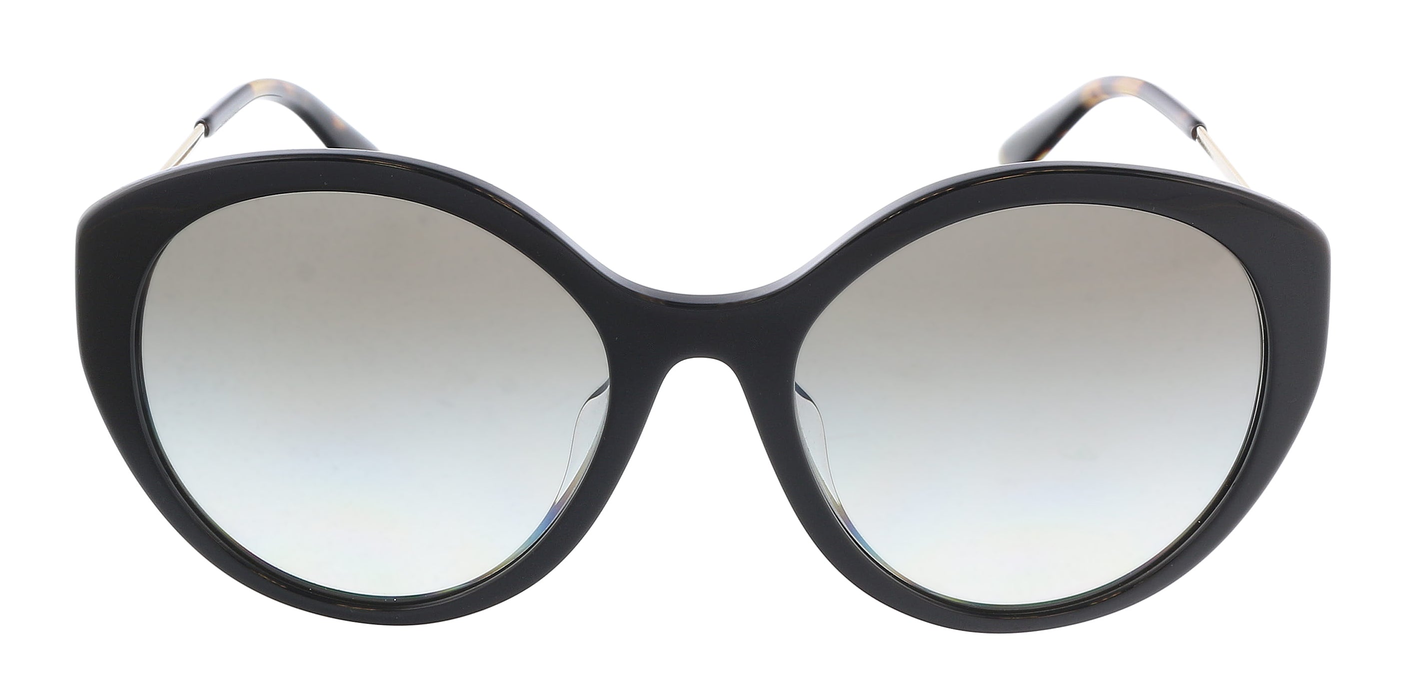 VPID-10019, Prada 0PR 18XSF 1AB0A7 Black Oval Full Rim Sunglasses