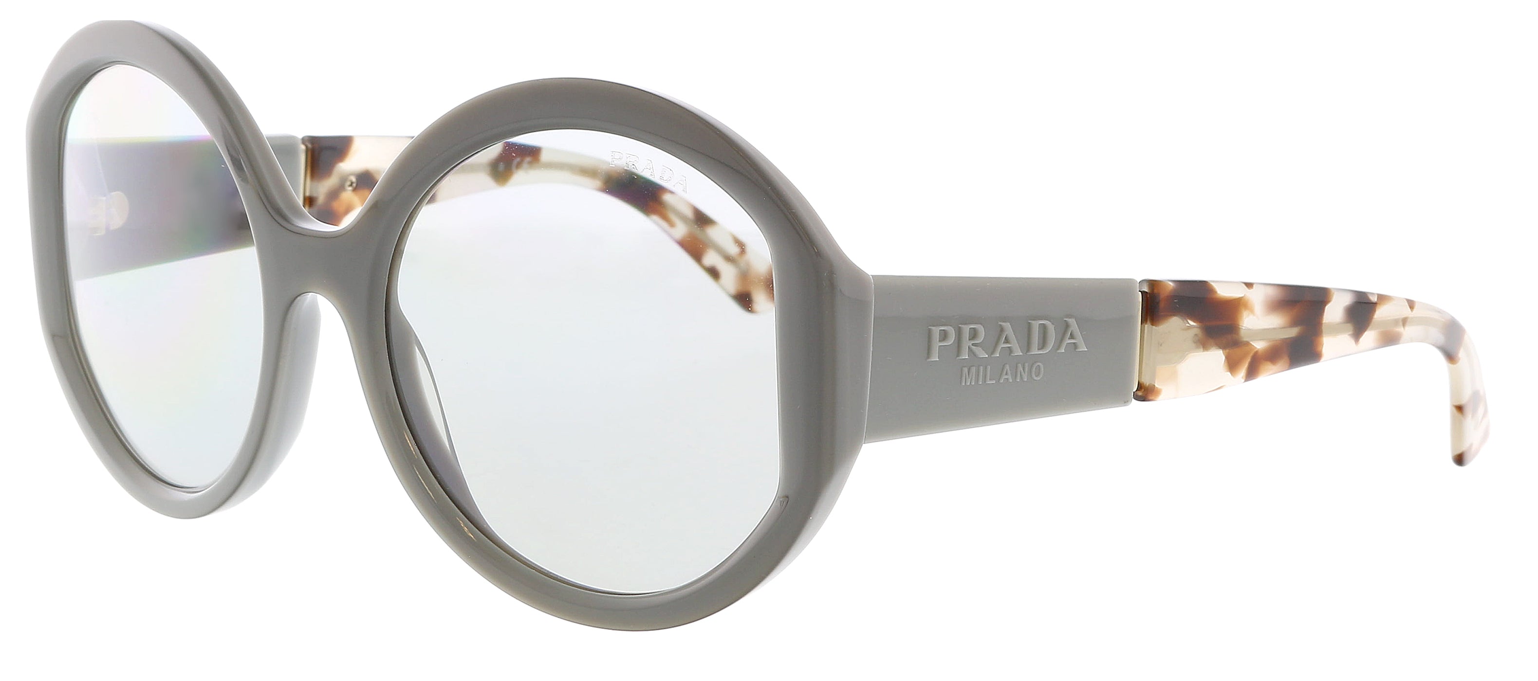 VPID-10019, Prada 0PR 22XS 08G06D55 Full Rim Light Grey Round Sunglasses