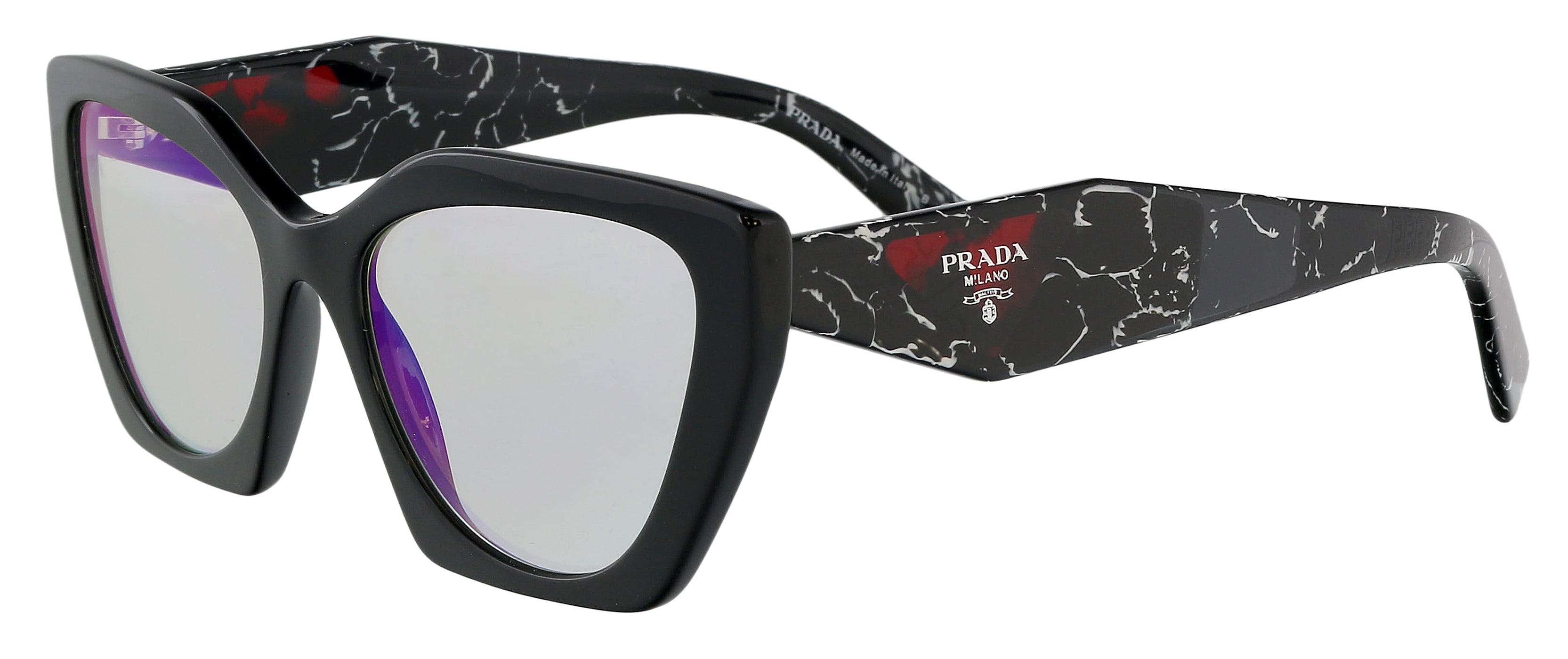 VPID-10019, Prada 0PR 26YS 1AB08N54 Full Rim Black Irregular Sunglasses