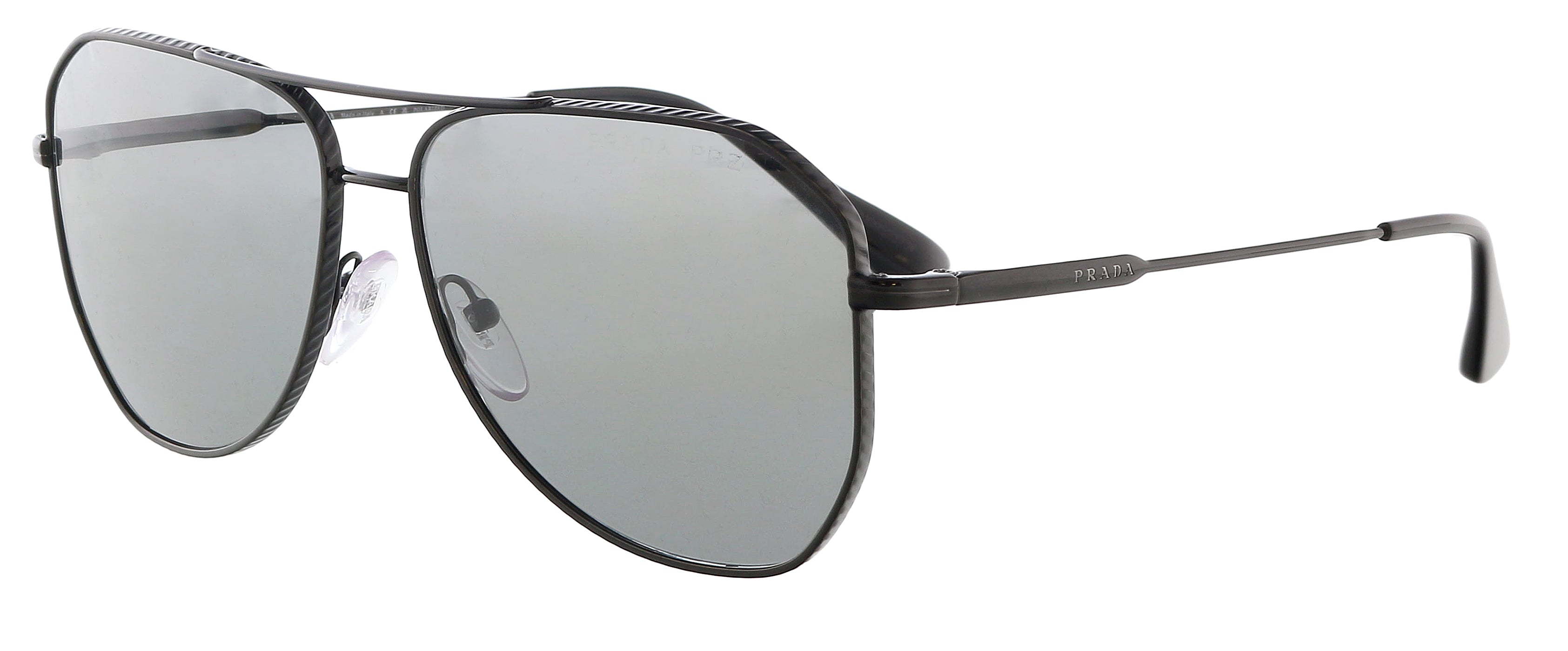 VPID-10019, Prada 0PR 63XS 1AB08G Full Rim Black Aviator Sunglasses