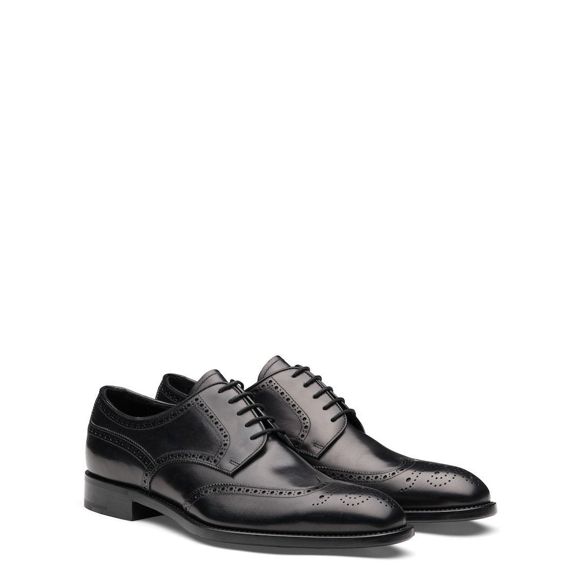 PRADA, Prada 2EB109-3F33 Men's Shoes Black Calf-Skin Leather Derby Oxfords (PRM1026)