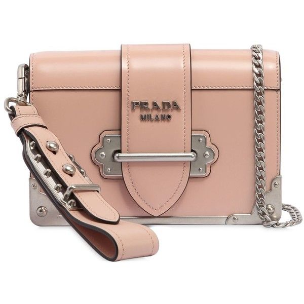 PRADA, Prada CAHIER LEATHER SHOULDER BAG IN PESCA