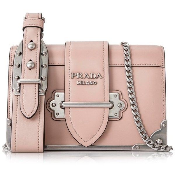 PRADA, Prada CAHIER LEATHER SHOULDER BAG IN PESCA