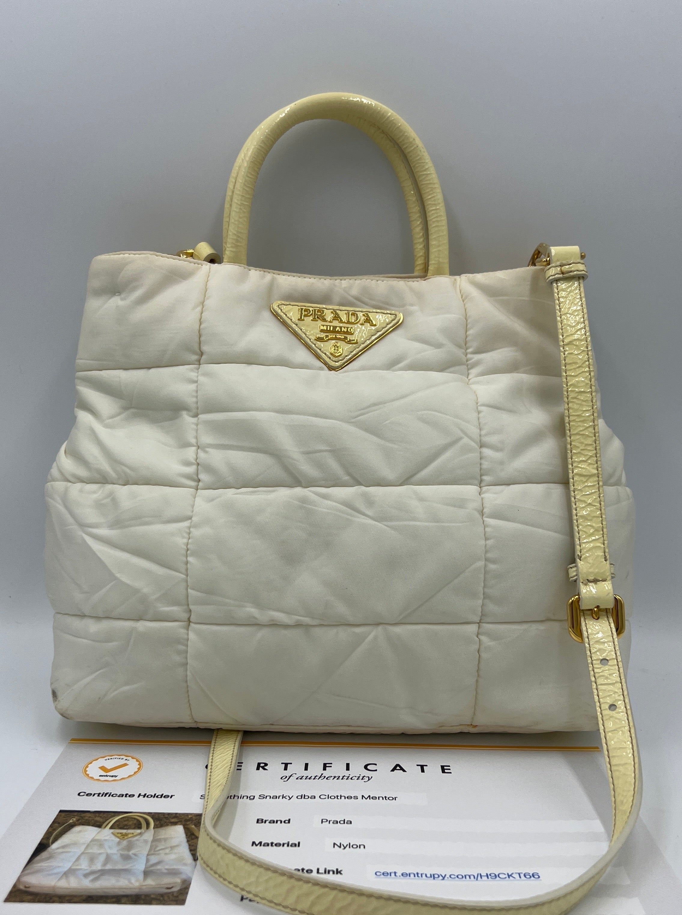 Clothes Mentor St. Louis, Missouri, Prada Quilted Puffer Handbag  Size: Small