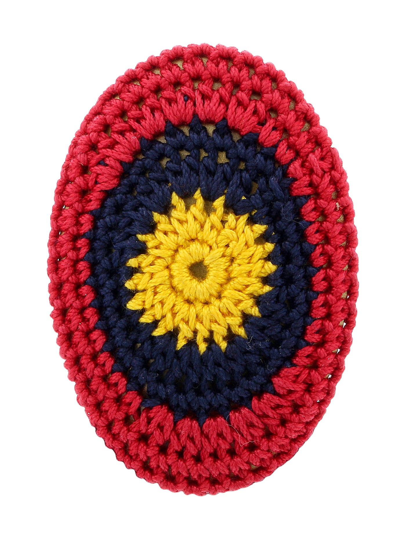 VPID-10019, Prada Red Crochet Oval Brooch Pin-one size