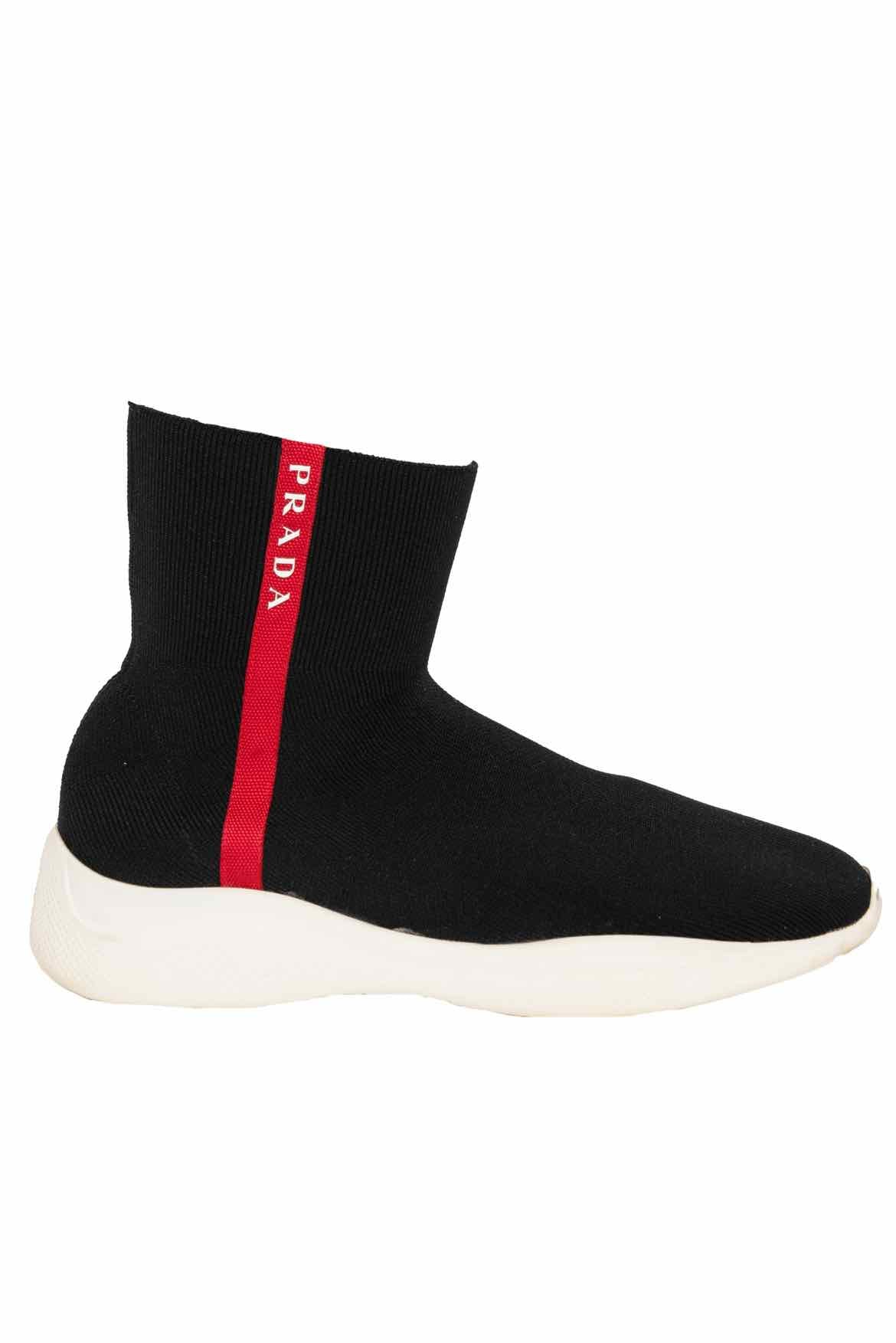 PRADA, Prada Size 39 High Top Sock Sneaker