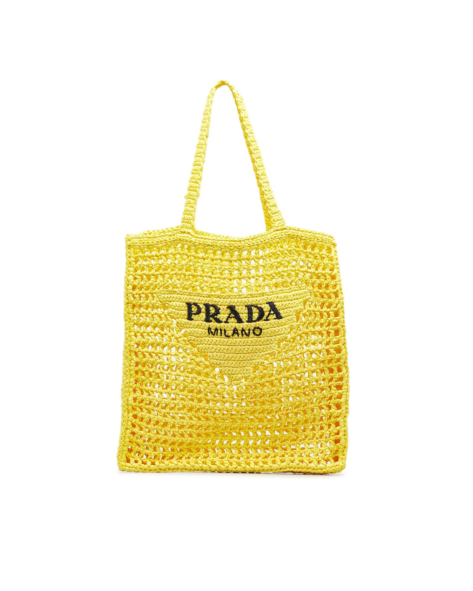 VPID-10042, Pre Loved Prada Raffia Logo Tote