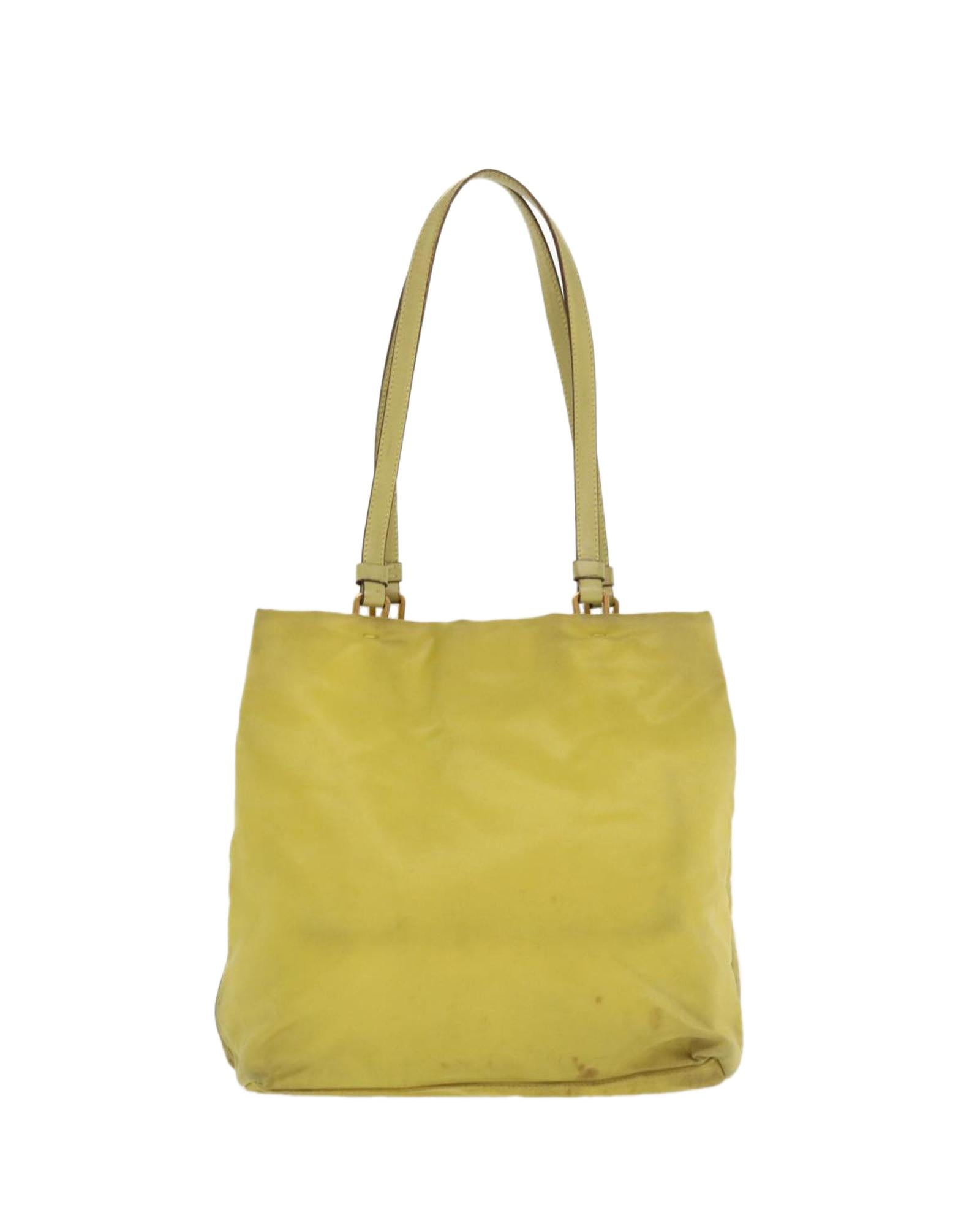 VPID-10042, Pre Loved Prada  Shoulder Bag Nylon Yellow Yellow Women