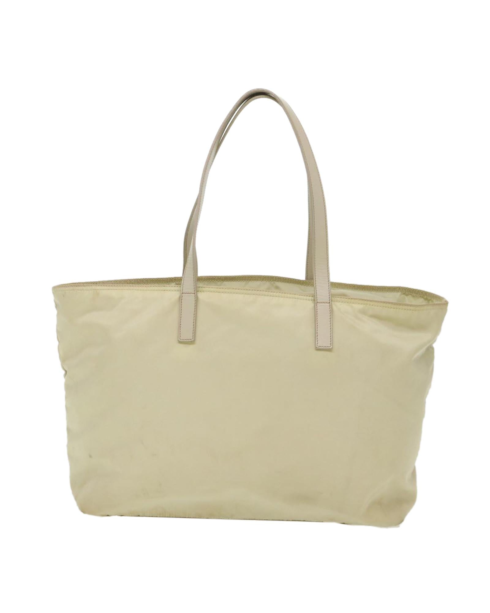 VPID-10042, Pre Loved Prada  Tote Bag Nylon White White Women