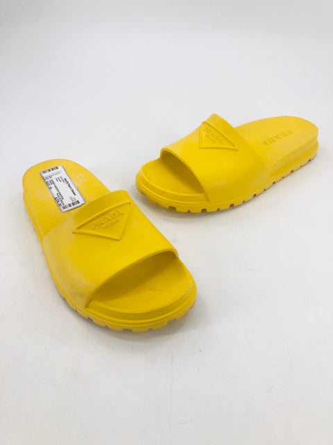 PRADA, Shoe Size 10 PRADA Yellow Sandals