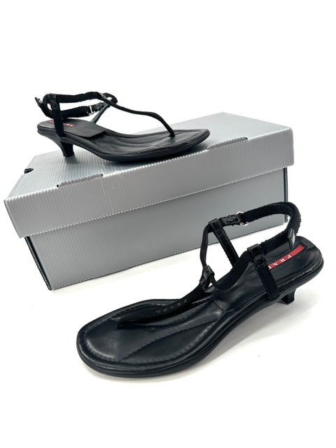 PRADA, Shoe Size 37 PRADA Black Sandals