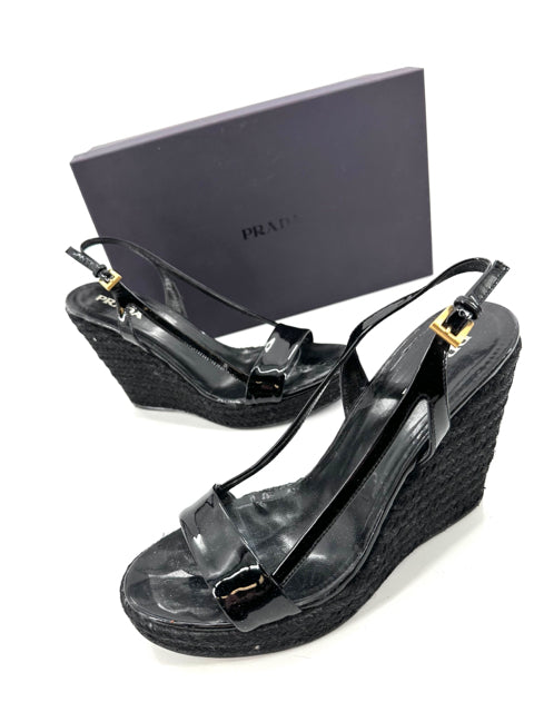 PRADA, Shoe Size 8 PRADA Black Sandals