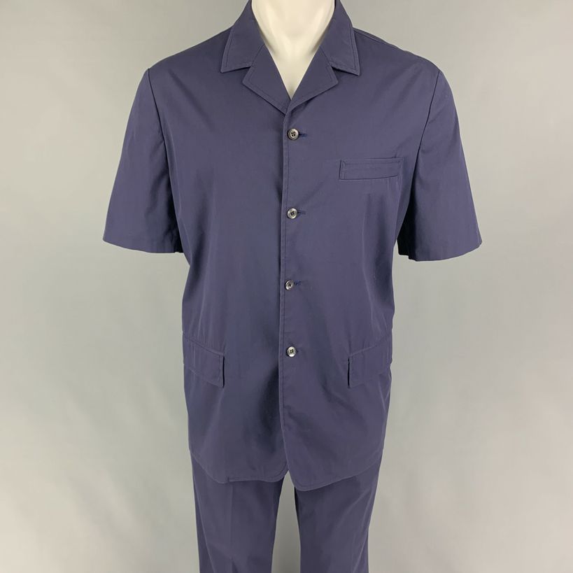 PRADA, Vintage PRADA Size S Navy Cotton Spandex Buttoned 2 Piece Set