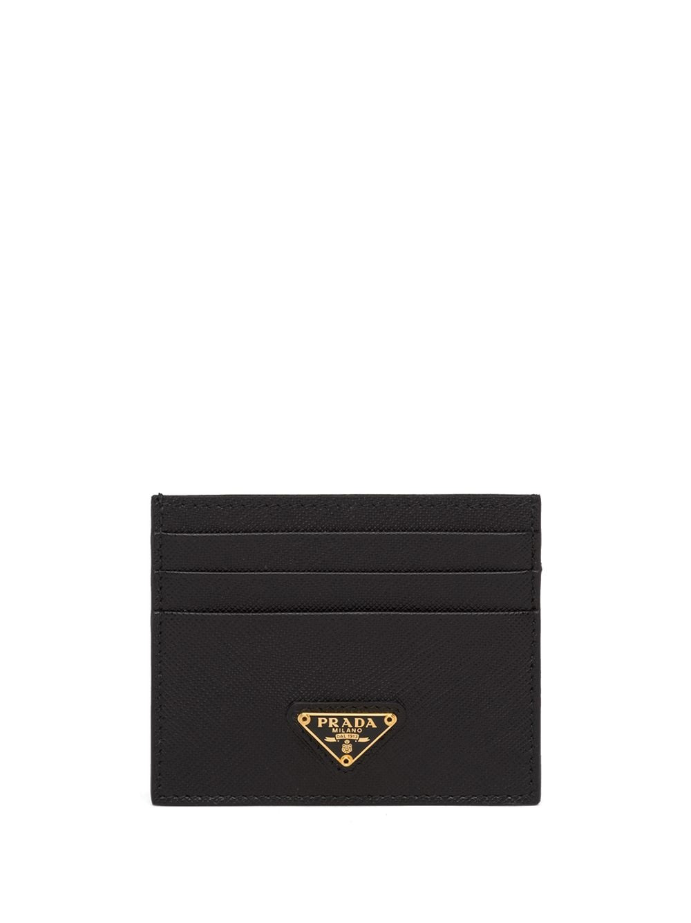 PRADA, logo-plaque card holder